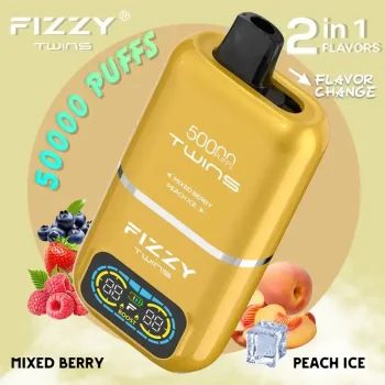 Fizzy Twins 50K (50000) Puffs Dual Flavors 50ML E-liquid Mesh Coil 850 mAh Battery 2% 5% Nicotine LCD Screen Disposable Vape – A New Era in Vaping Innovation